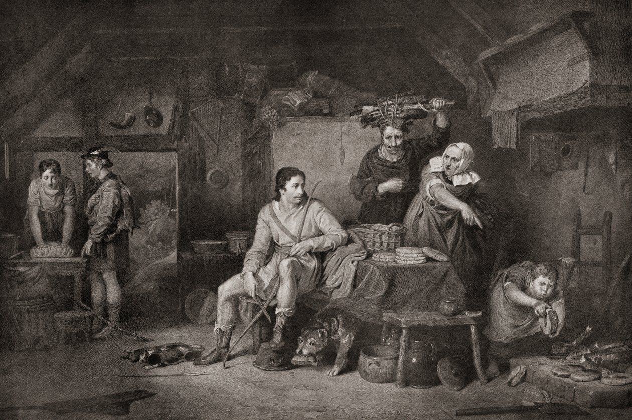 Re Alfredo nel cottage del contadino da Unbekannter Künstler