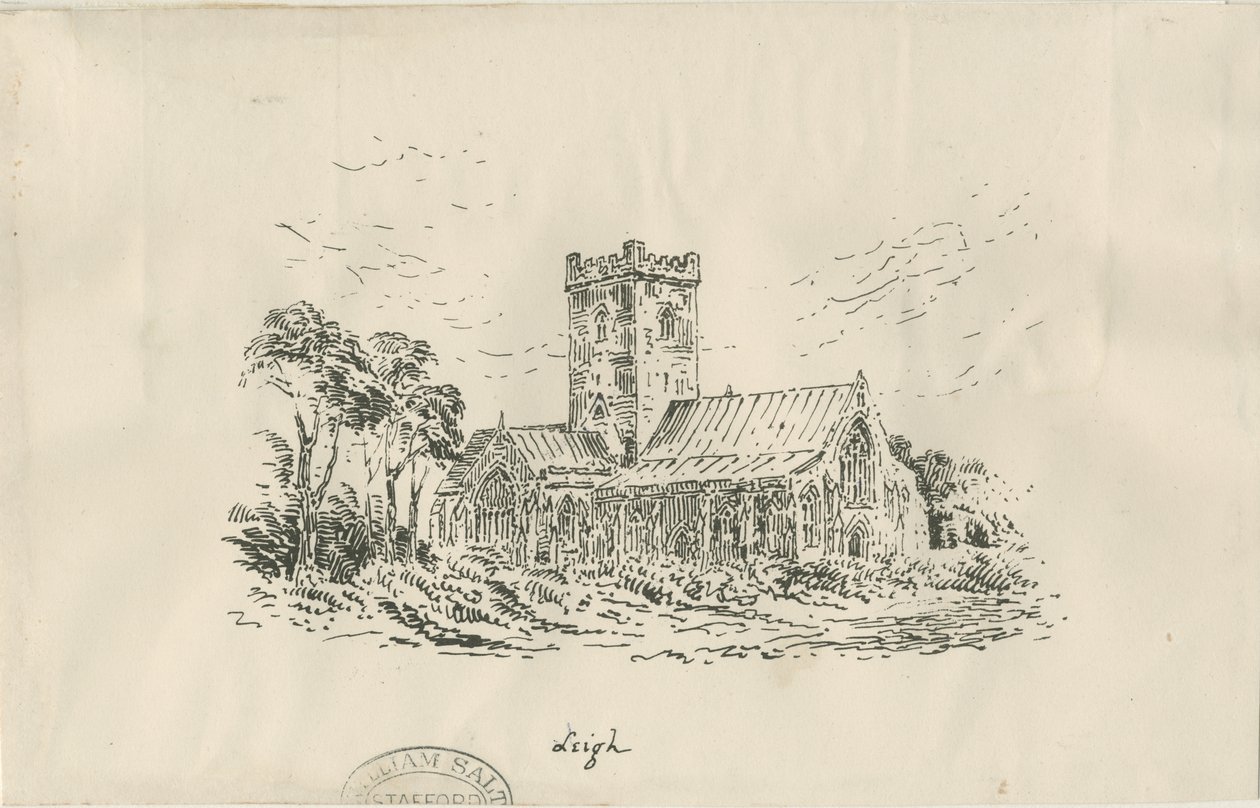 Chiesa di Leigh: litografia, nd [?19th cent] da Unbekannt
