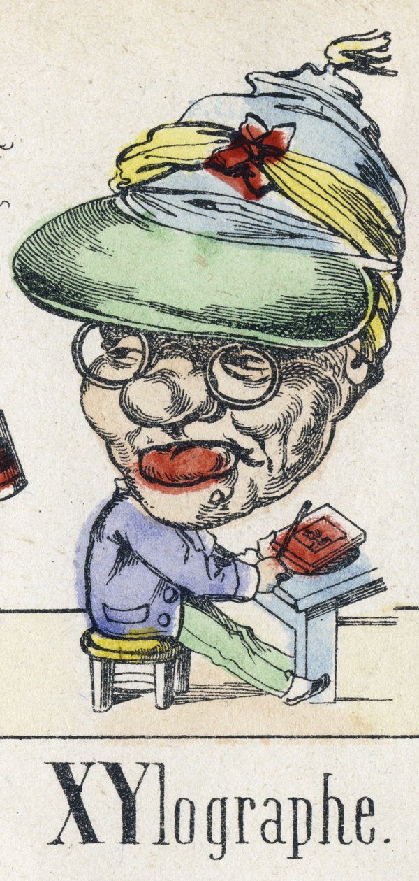 Lettere X e Y: xilografo. Alfabeto del Racconto Orientale. Immagini di Epinal, circa 1890. Serie popolare. Piccolo opuscolo di 8 pagine. da Unbekannt