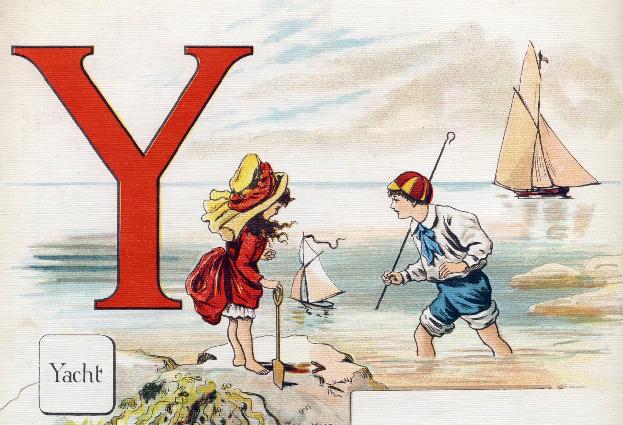 Lettera Y: Yacht. Incisione in "ABC L