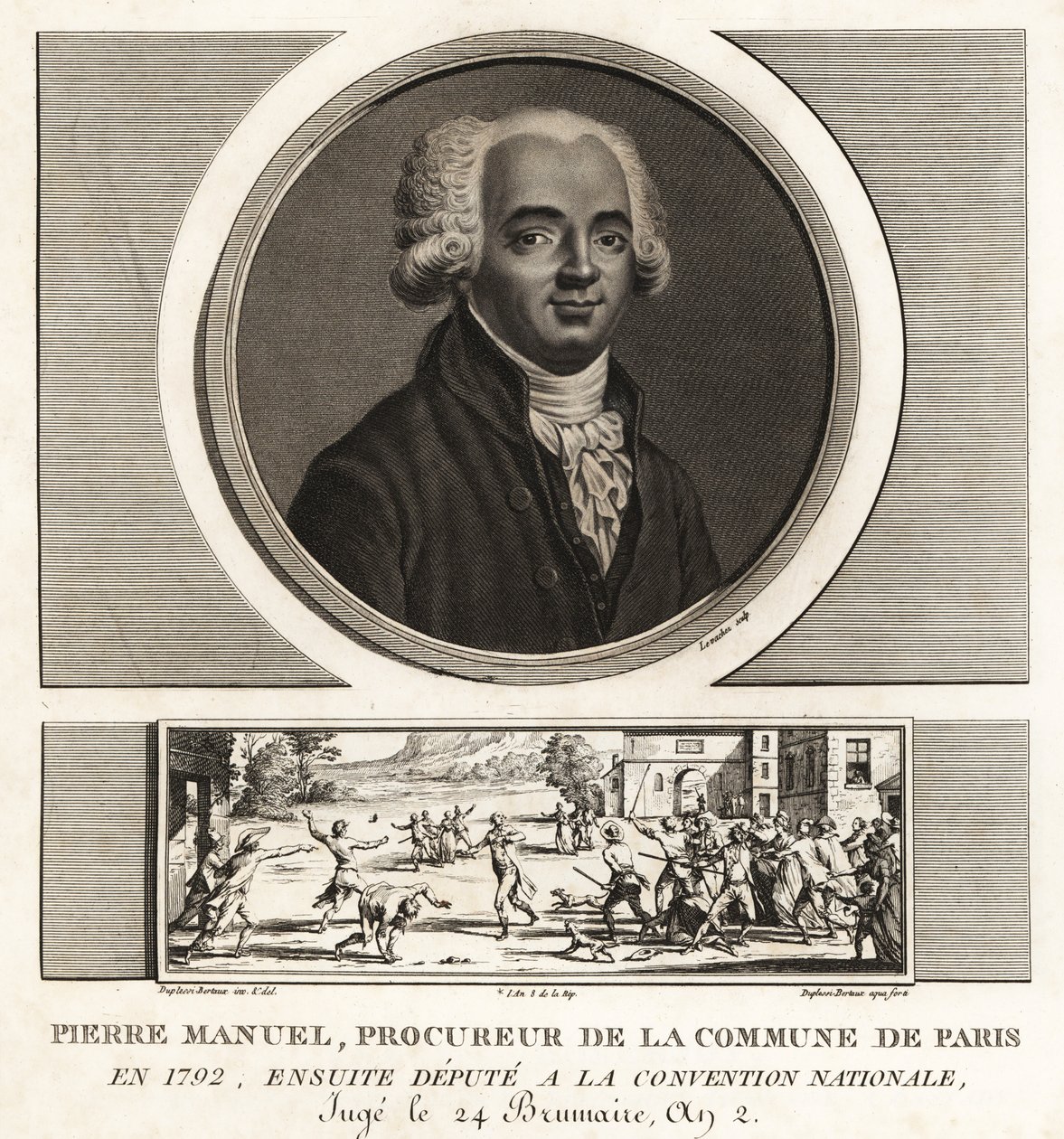 Louis Pierre Manuel, scrittore, procuratore della Comune di Parigi, ghigliottinato nel 1793 da Unbekannt