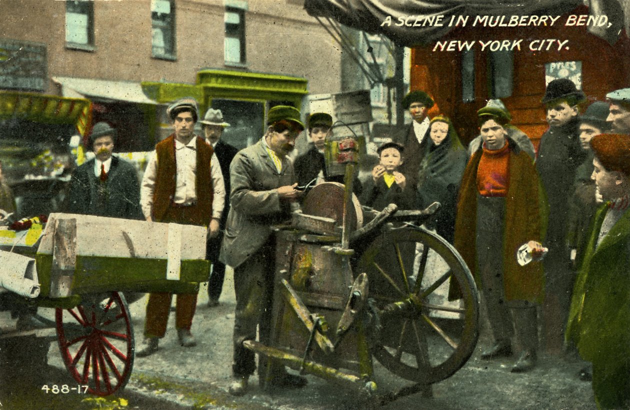 Lower East Side, New York City, una scena a Mulberry Bend da Unbekannter Künstler