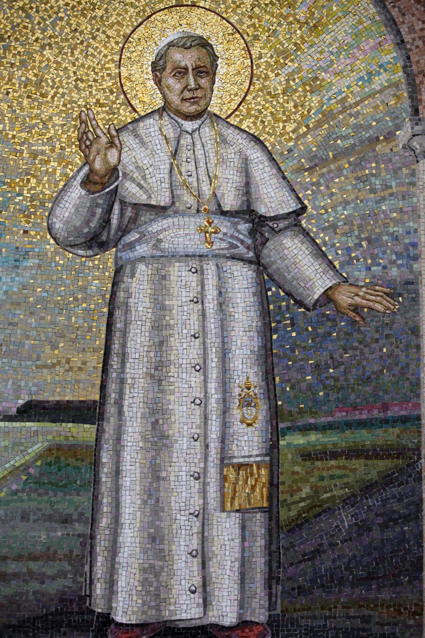 Abbazia benedettina Madonna della Scala, Noci, Puglia: Mosaico raffigurante Papa Pio X da Unbekannt
