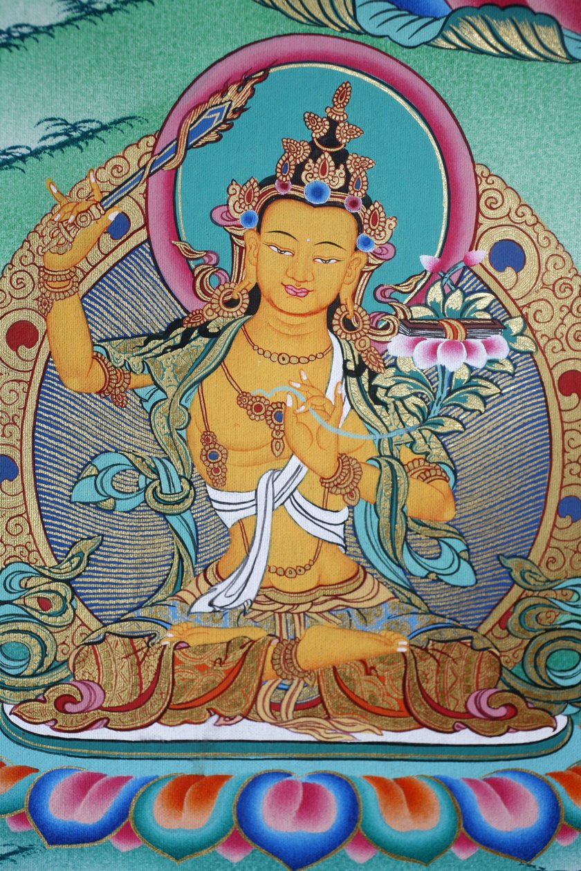 Manjushri, divinità della conoscenza. Monastero di Kopan, Kathmandu, Nepal da Unbekannt