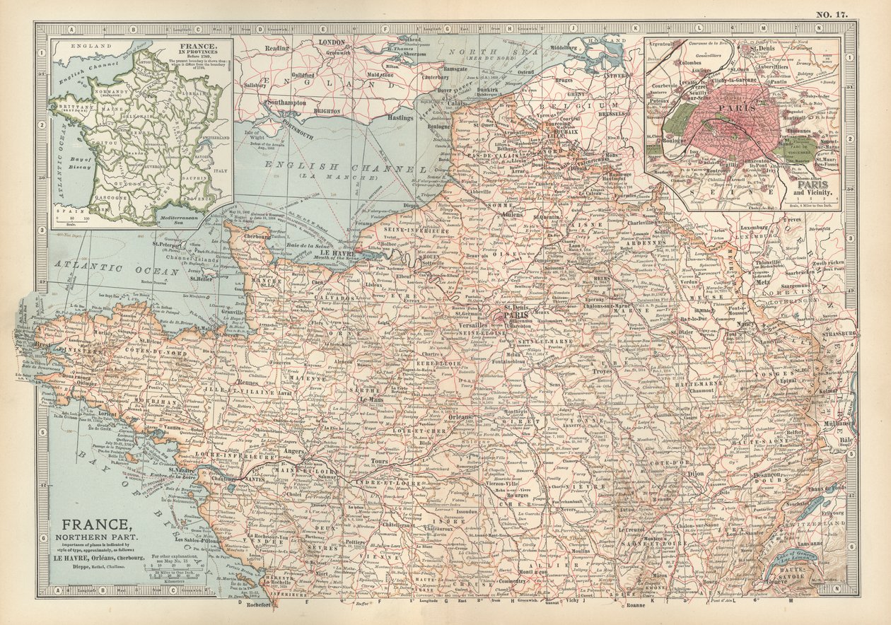 Mappa della Francia, c.1900 da Unbekannter Künstler