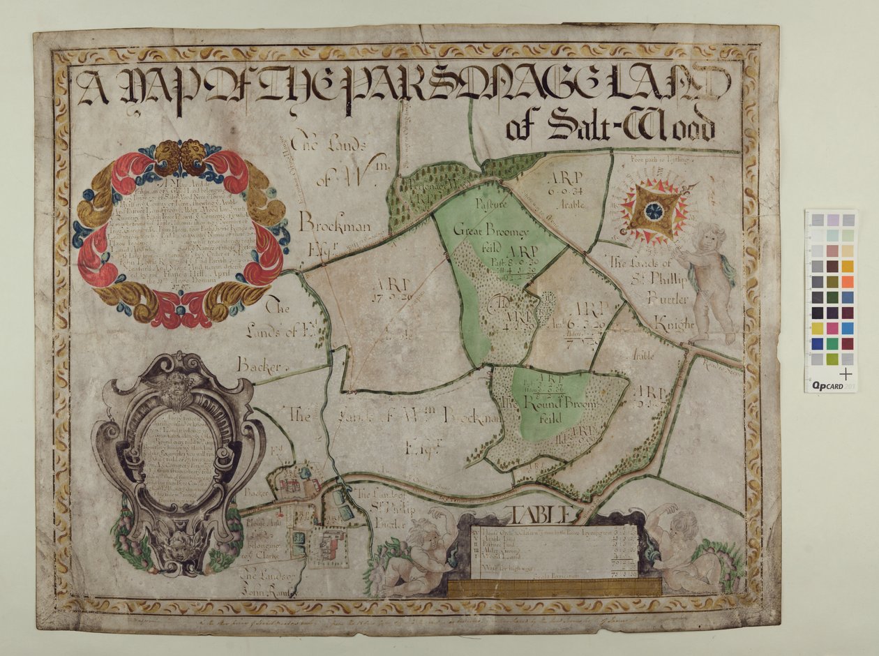 Mappa del terreno della parrocchia di Saltwood da Alec Hunter