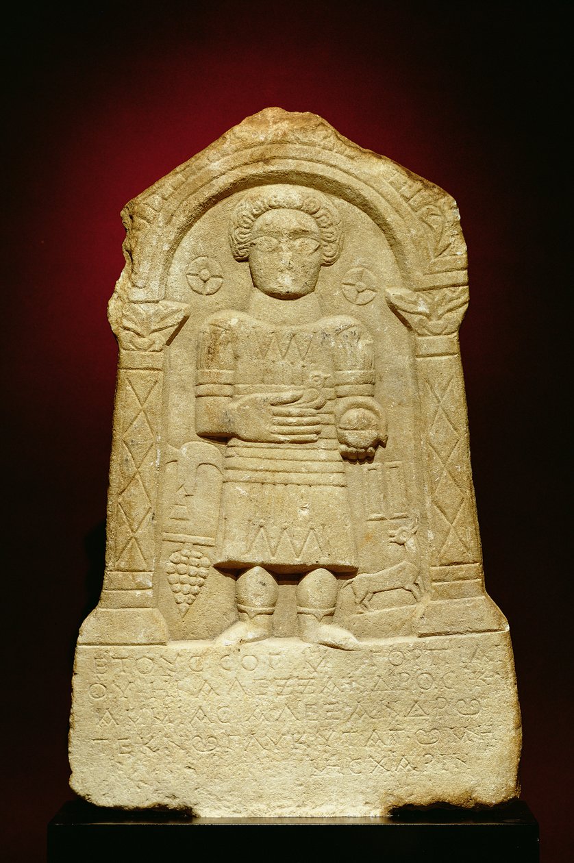 Stele funeraria in marmo, con iscrizione greca, romana, III secolo a.C. da Unbekannt