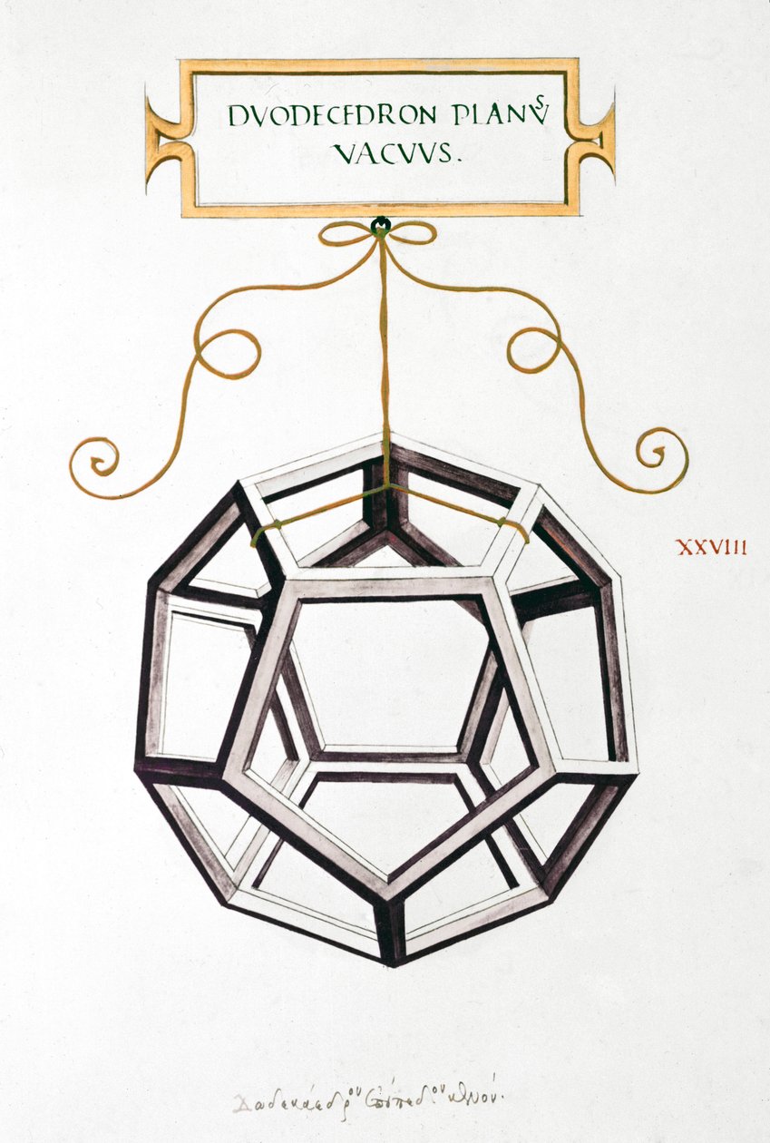 Disegni matematici Dodecaedro di Da Vinci da Unbekannt