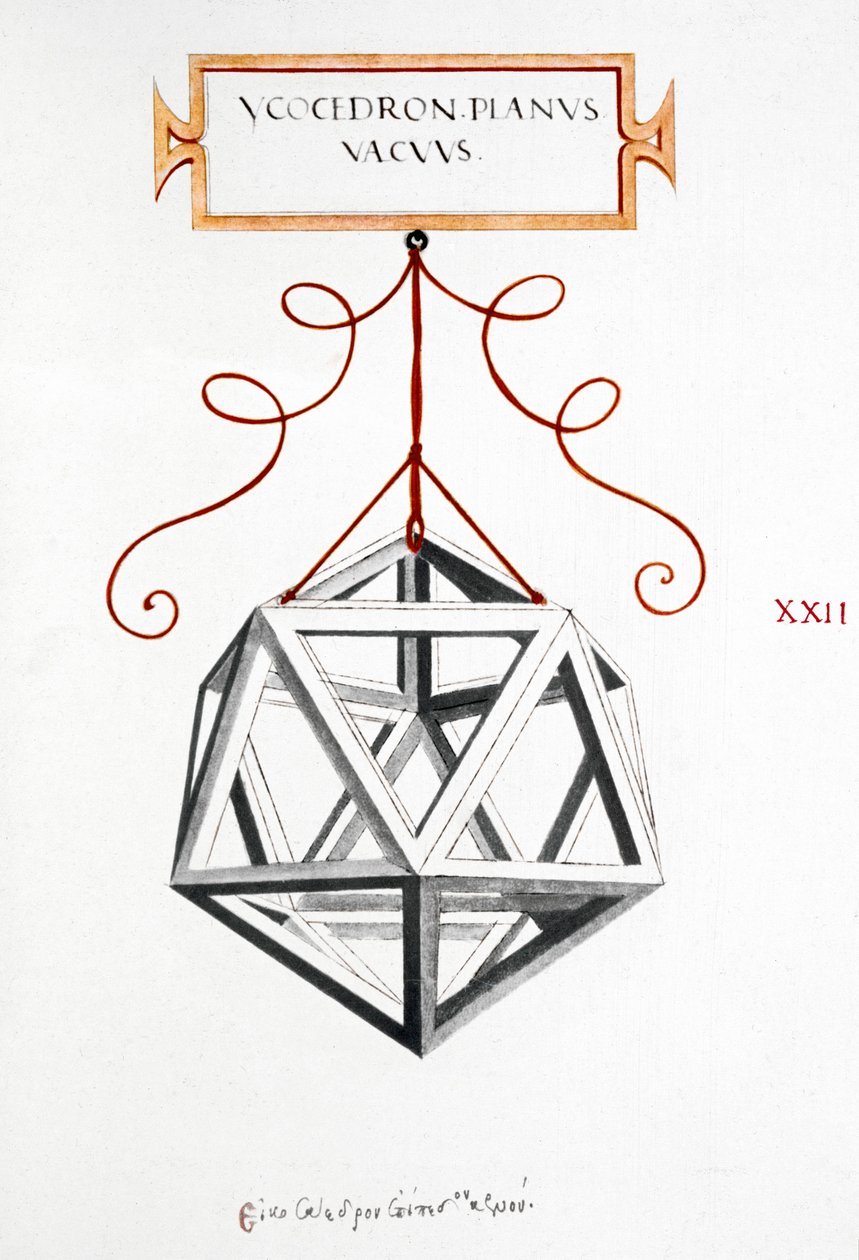 Disegni matematici Icosaedro di Da Vinci da Unbekannt