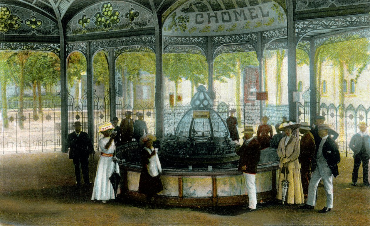 Medicina. Sorgente Chomel a Vichy, Francia. Cartolina, Francia, c.1900 da Unbekannter Künstler