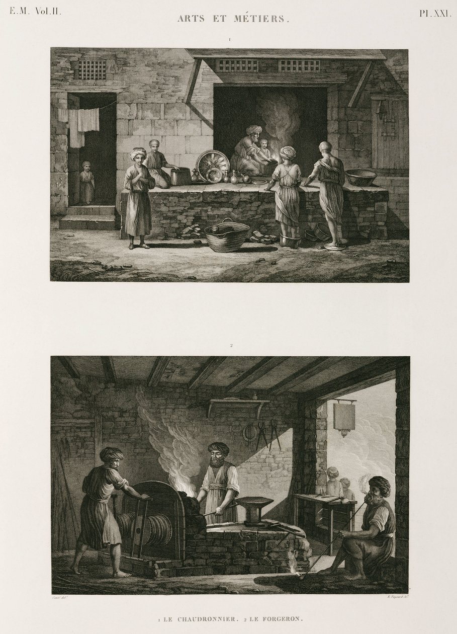 Rame, fabbro e calderaio, Egitto, c. 1798 da Unbekannt