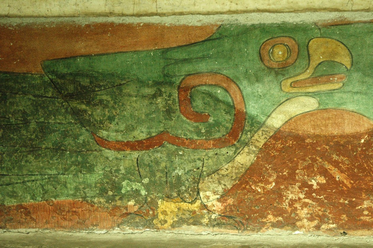 Messico, Città del Messico, Teotihuacan (I secolo d.C.), Tempio dei Giaguari, affresco di pappagallo da Unbekannt