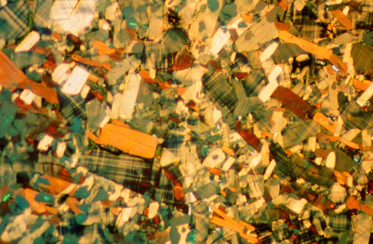 Micrografie (Luce) Ossido di rame e bario di ittrio, micrografia a luce da Unbekannter Künstler