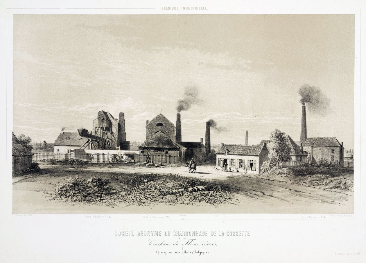 Estrazione mineraria, carbone De la Cossette Coalmining Company, Belgio da Unbekannt