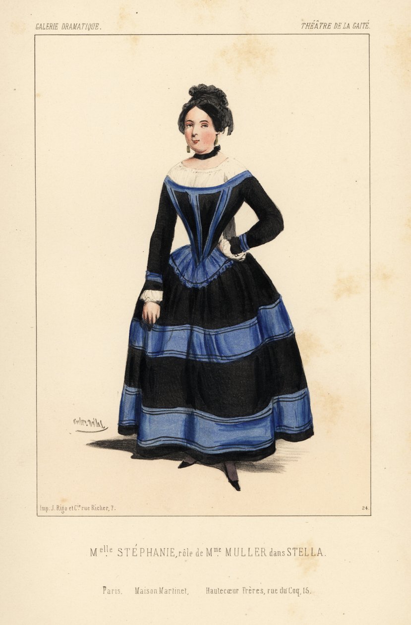 Miss Stephanie come Madame Muller in Stella di Anicet Bourgeois, Theatre de la Gaite da Unbekannter Künstler