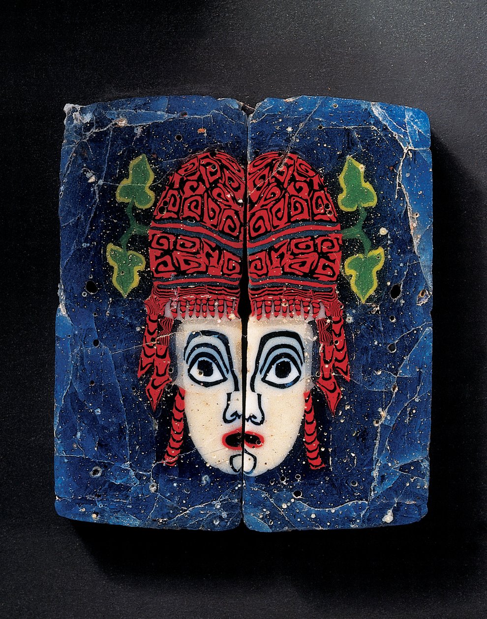 Intarsio a mosaico di una nuova commedia Maenad mask, Romano-Egiziano, c.I secolo a.C. da Unbekannt