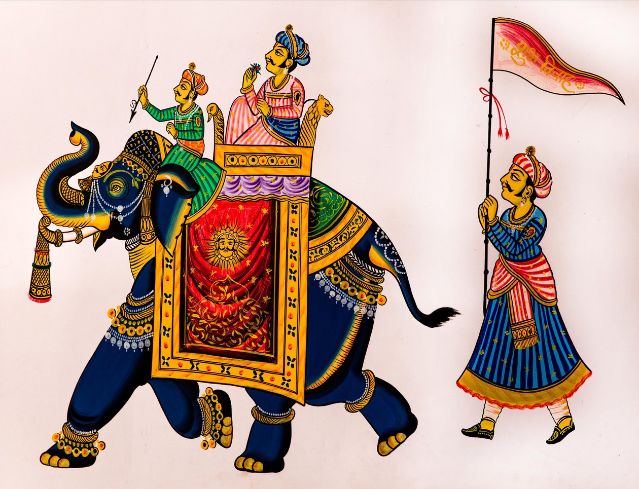 Dipinto murale nella città vecchia, Udaipur, Rajasthan, India, Asia (foto) da Unbekannter Künstler