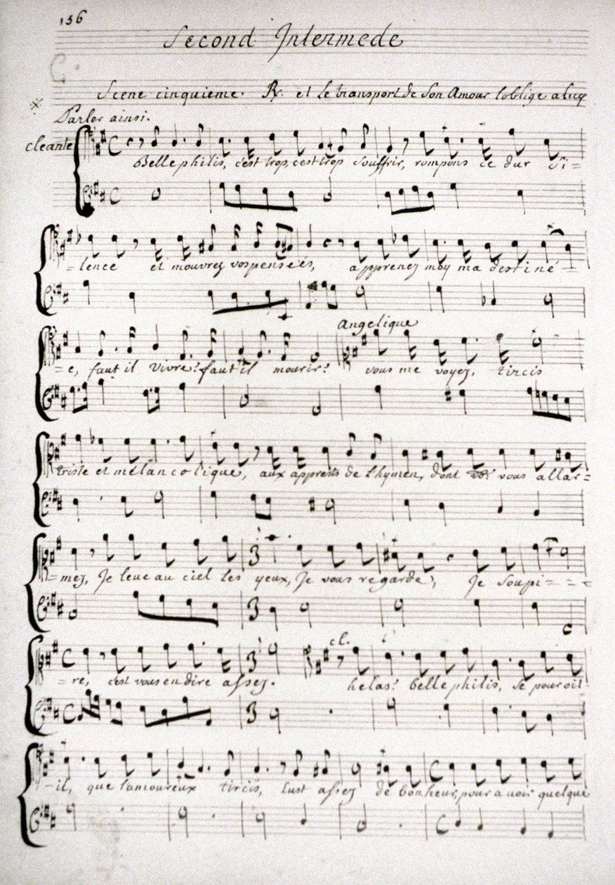 Partitura musicale de Il malato immaginario da Unbekannter Künstler