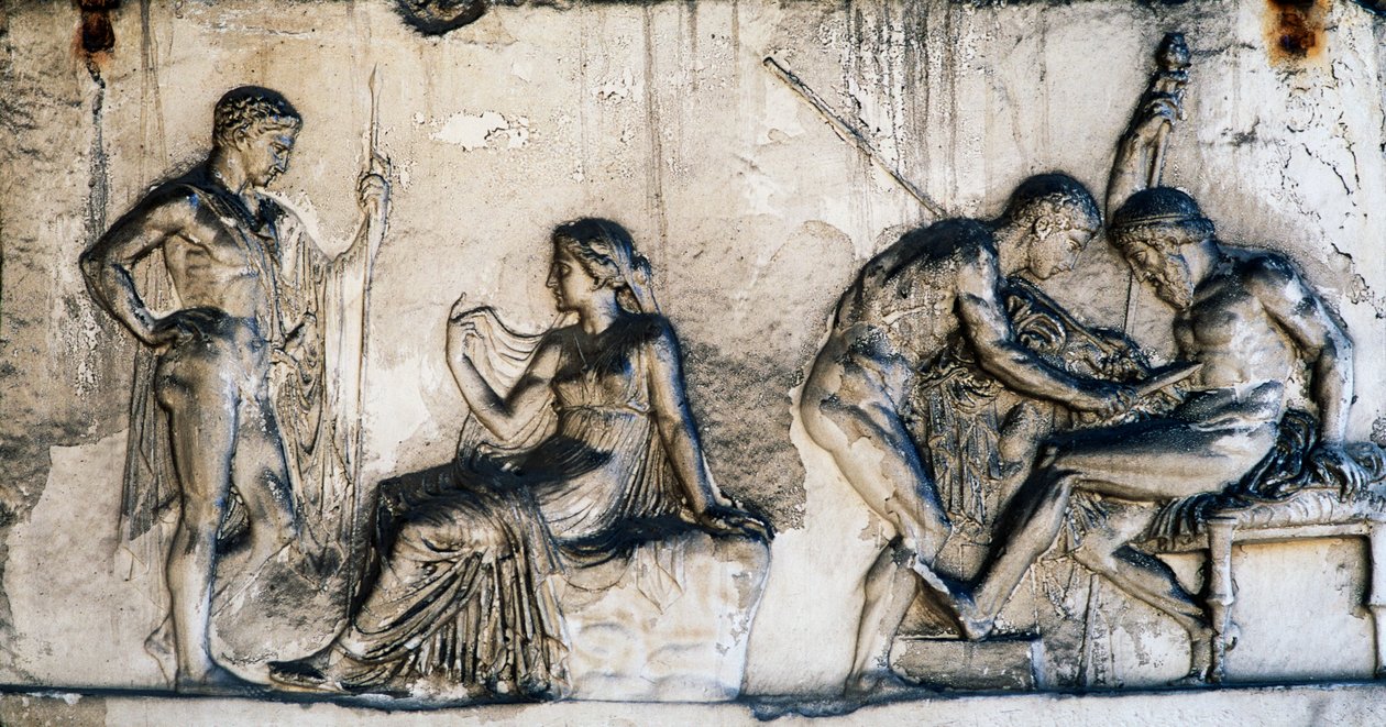 Mito di Telefo, Casa del Rilievo di Telefo, Ercolano, Campania, Italia, civiltà romana da Benjamin Baud