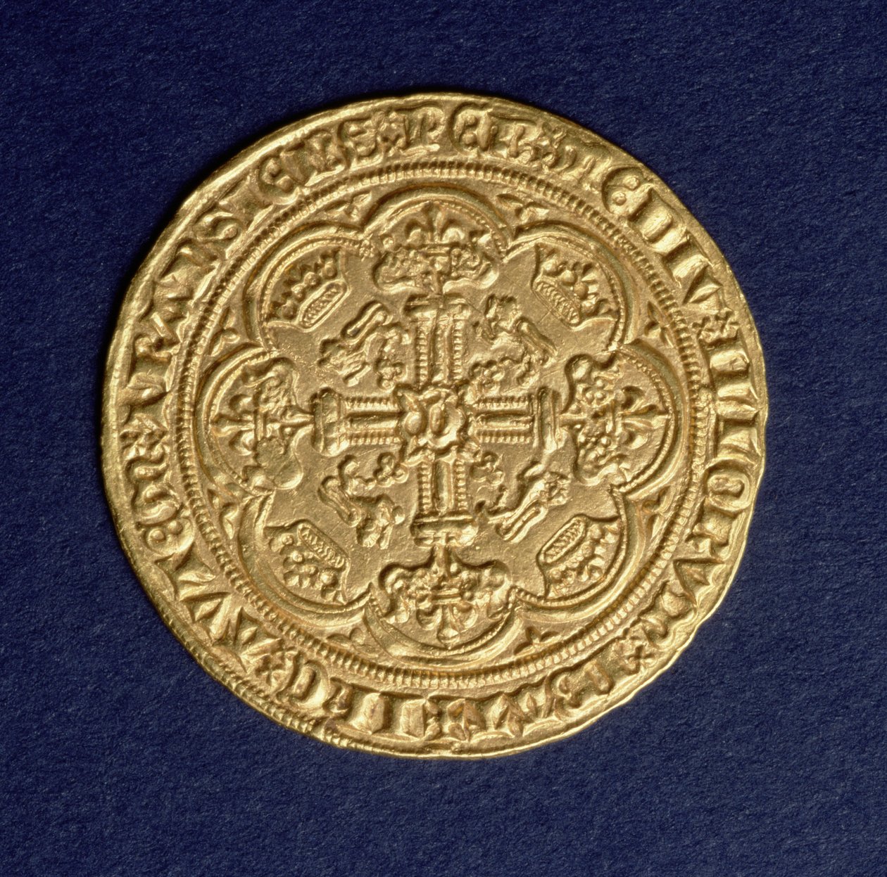 Nobile di Edoardo III, retro con motivo a croce, zecca di Calais, introdotto nel 1344 da Unbekannt