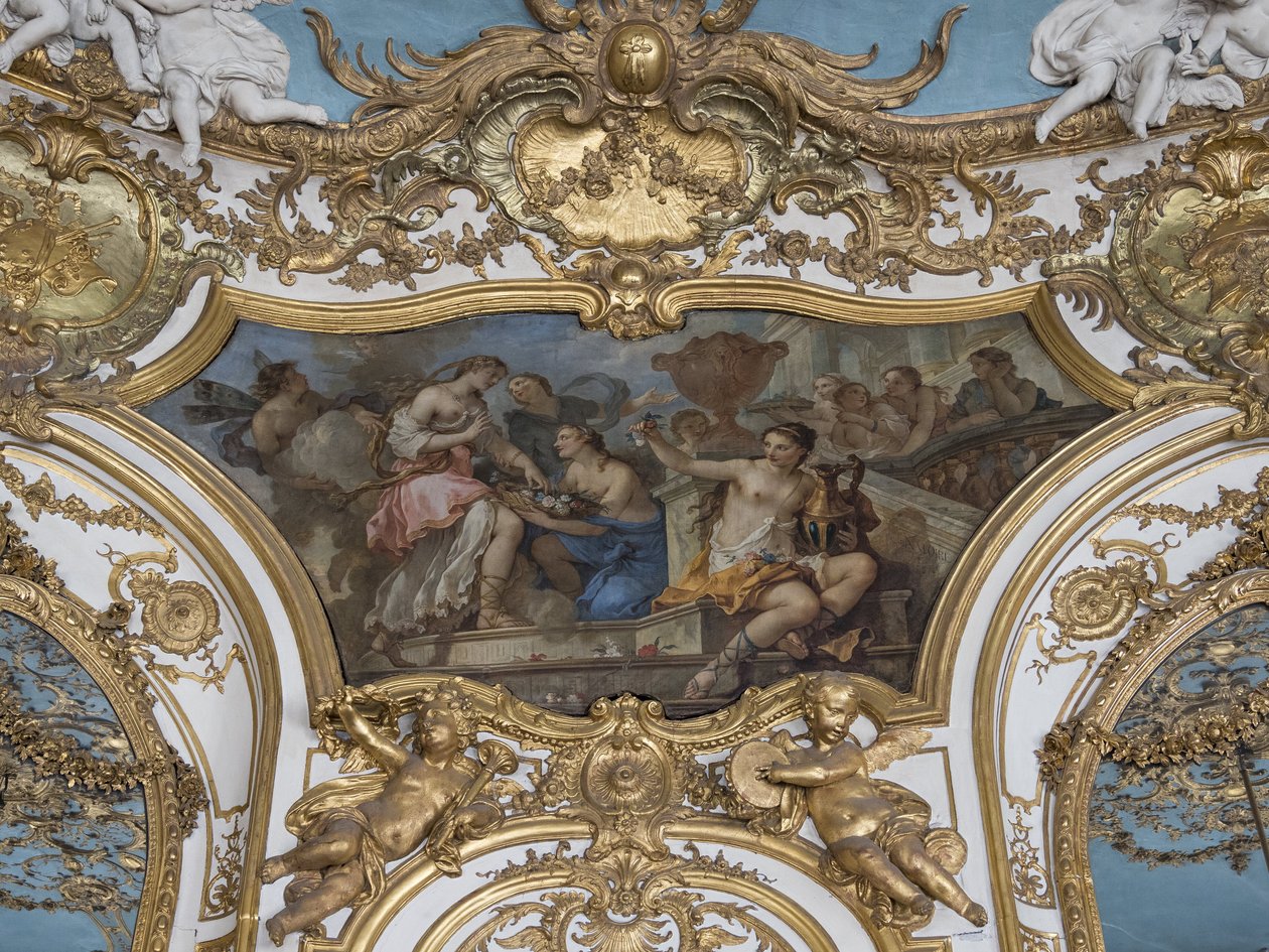 Ninfe che offrono fiori a Psiche sulla soglia del Palazzo dell