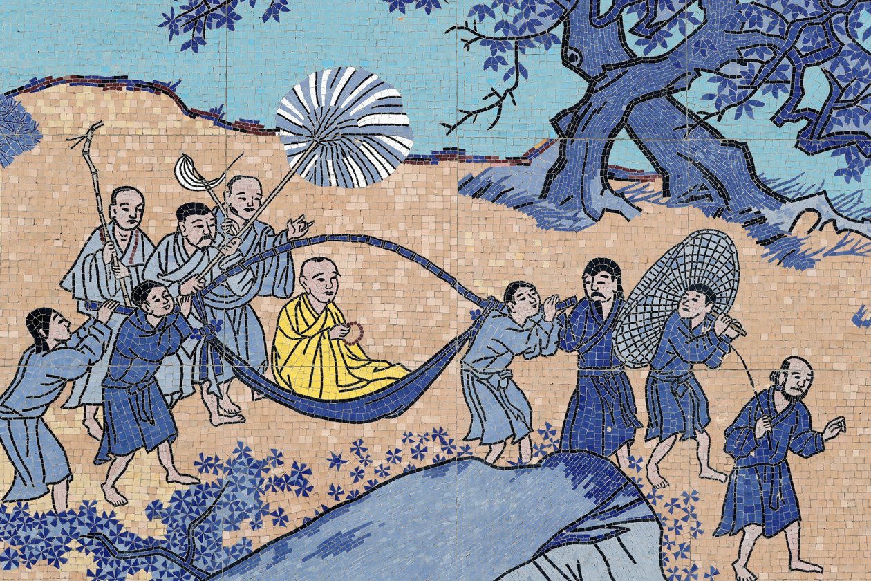 Pagoda buddista Ong Nui, affresco murale, Monaco buddista, Quy Nhon, Vietnam, 2019 da Unbekannt
