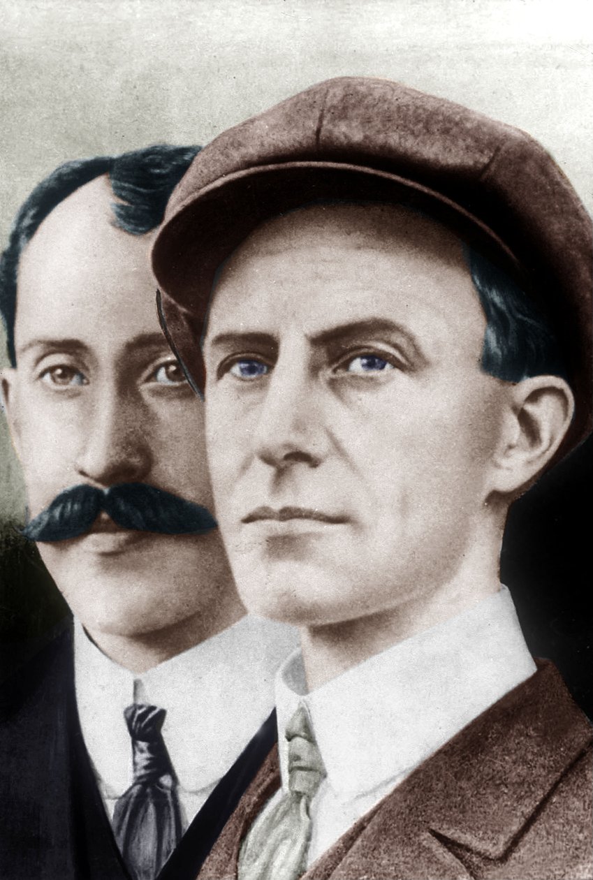 Orville Wright e suo fratello Wilbur (stampa) da Unbekannter Künstler