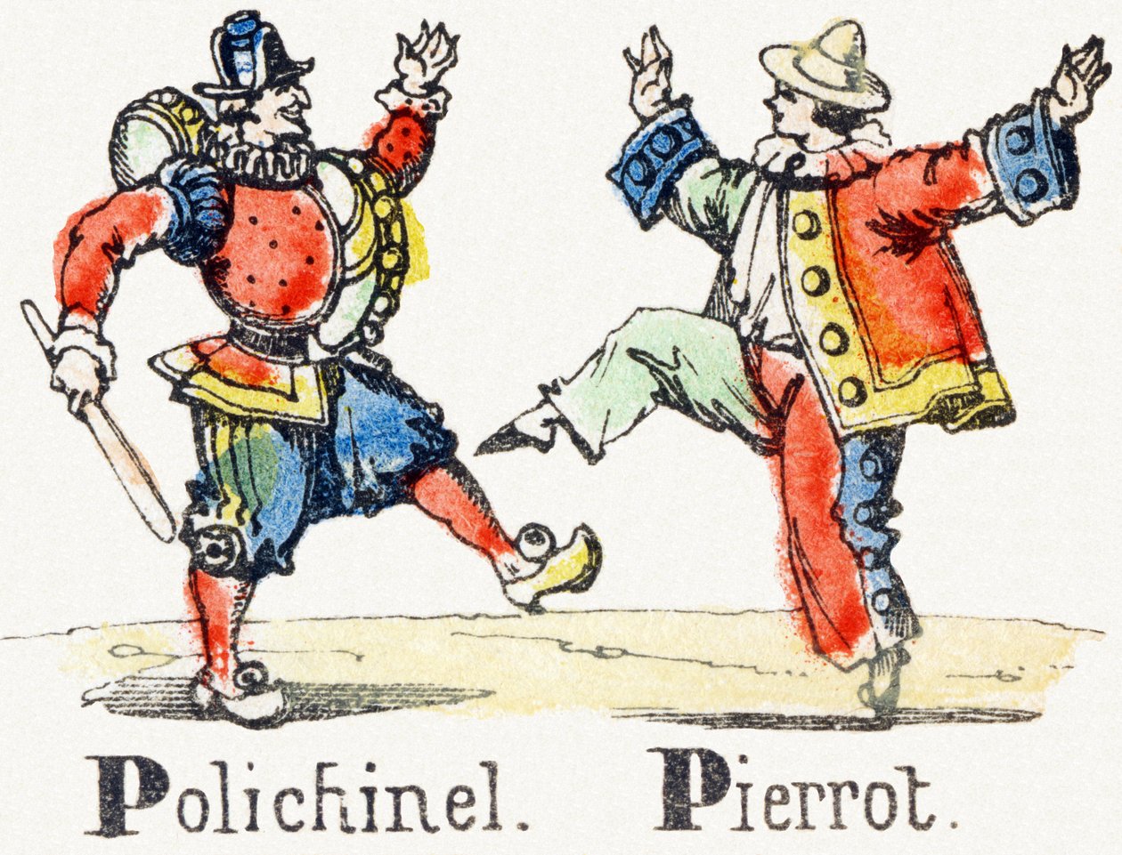 P - Polichinelle Pierrot - Alfabeto di Intrattenimento per Bambini c.1890 da Unbekannt