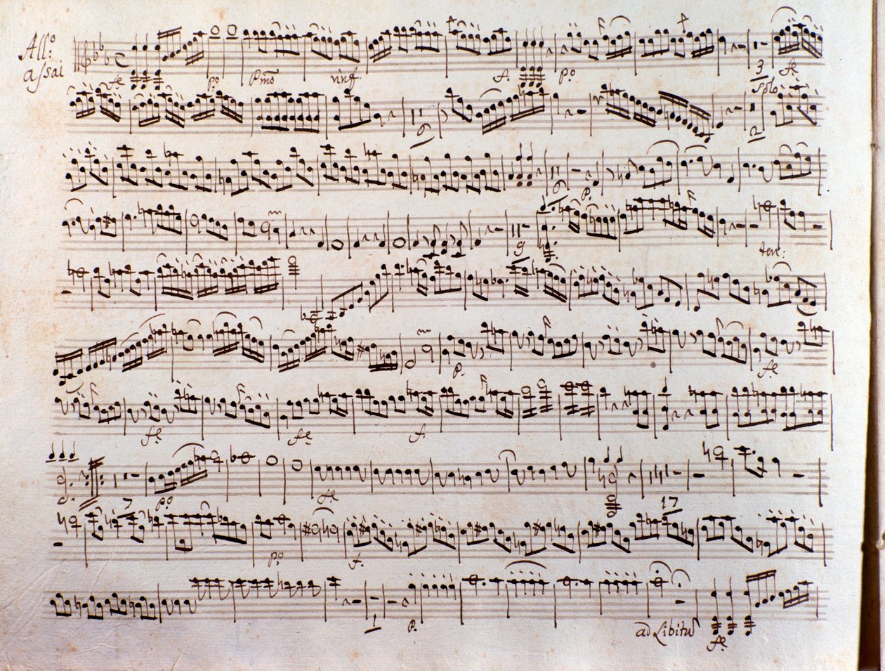 Pagina di spartito musicale di una Sinfonia concertante di Pleyel da Unbekannter Künstler