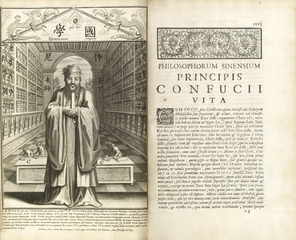 Pagine da Confucius Sinarum Philosophus (Confucio, il filosofo dei cinesi) da Unbekannt