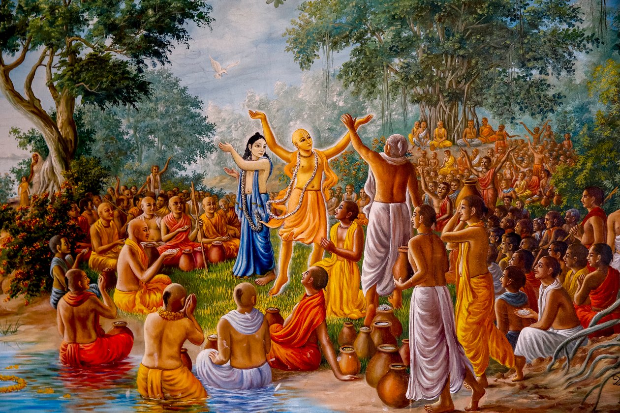 Dipinto che raffigura Chaitanya e Nityananda che danzano tra i vaishnava. Regno Unito (foto) da Unbekannter Künstler