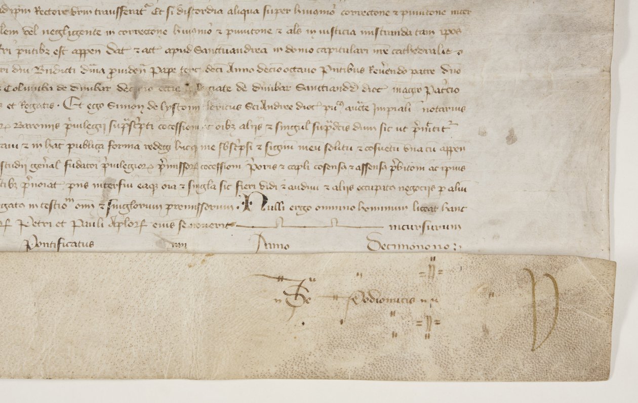 Bolla papale che conferma la carta del Vescovo Henry Wardlaw, recto da Unbekannt