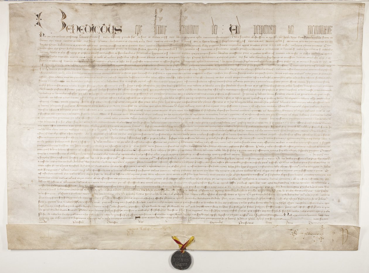 Bolla papale che conferma la carta del vescovo Henry Wardlaw, recto da Unbekannt