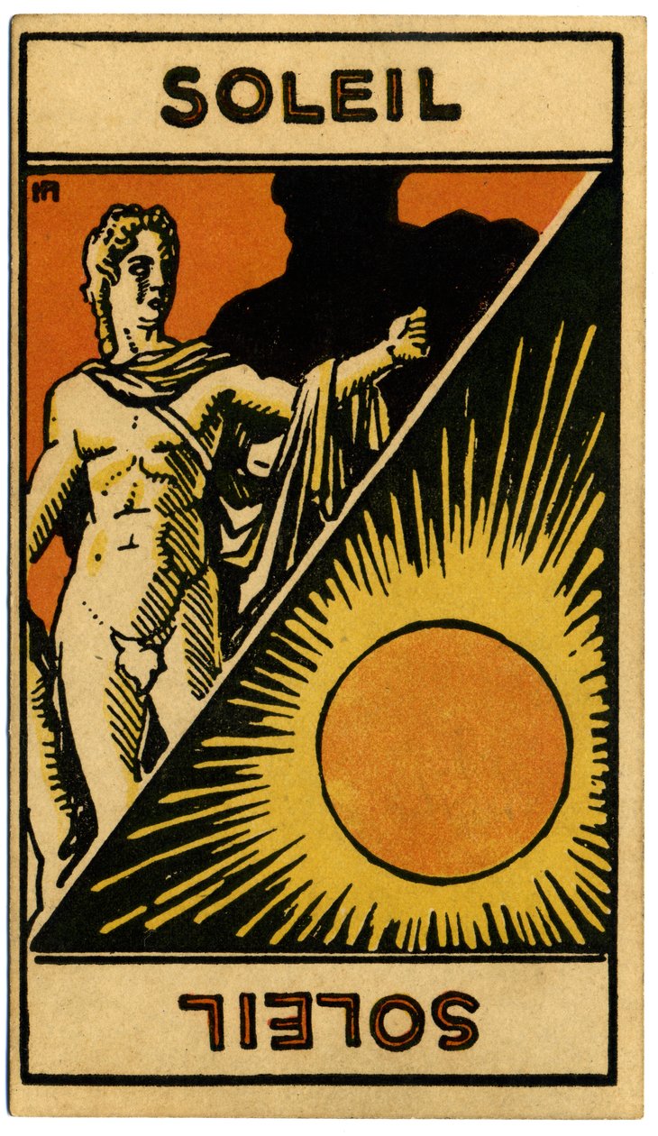 Paranormale. Astrologia. Il Sole (stella). Carta astrologica da: Le Tarot Astrologique, di Georges Muchery, Francia da Unbekannter Künstler