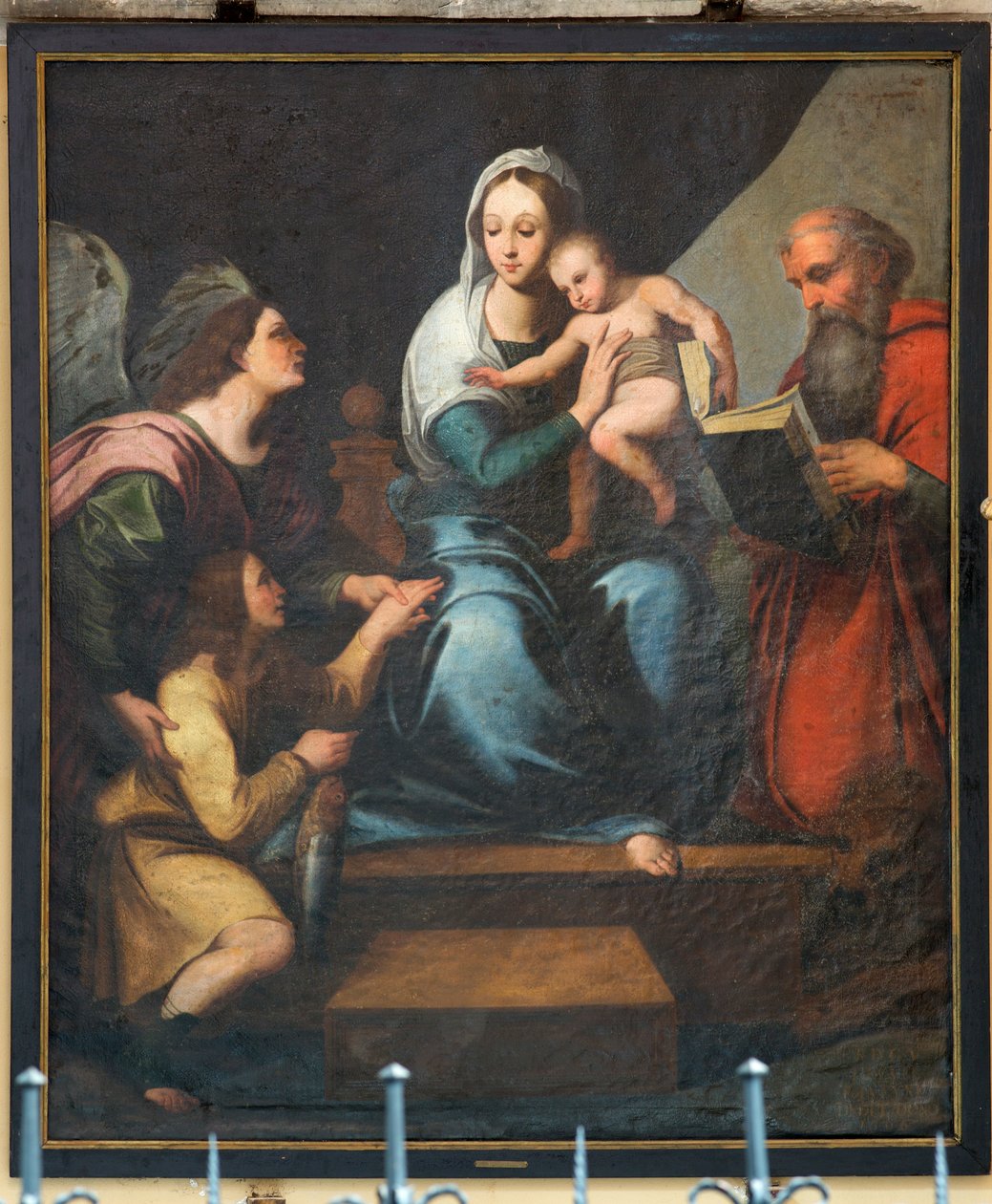 Chiesa parrocchiale (Onze-Lieve-Vrouwekerk van Pamele). Interno. Anonimo. Madonna (Madonna con pesce, Tobias). Copia di Raffaello (?). da Unbekannter Künstler