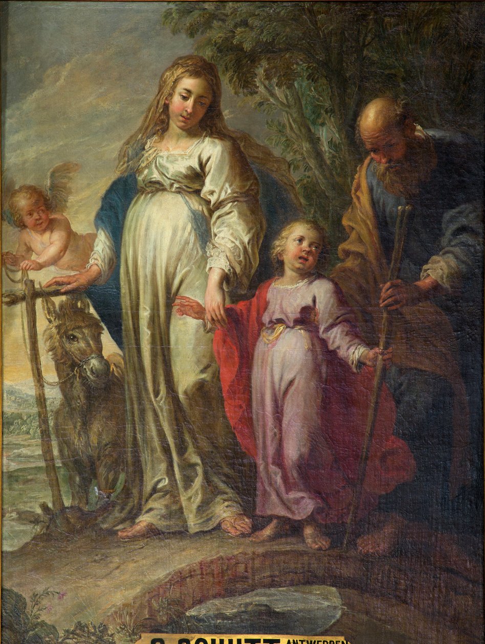 Chiesa parrocchiale (Parochiekerk Onze-Lieve-Vrouw). Interno. Epitafio. Il dipinto centrale. "La Sacra Famiglia". da Unbekannter Künstler