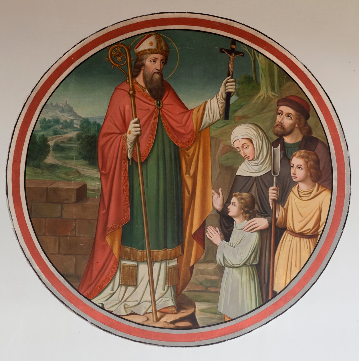 Chiesa parrocchiale (Sint-Denijs-Boekel, parochiekerk Sint-Denijs). Navata sud. Un affresco. da Unbekannter Künstler