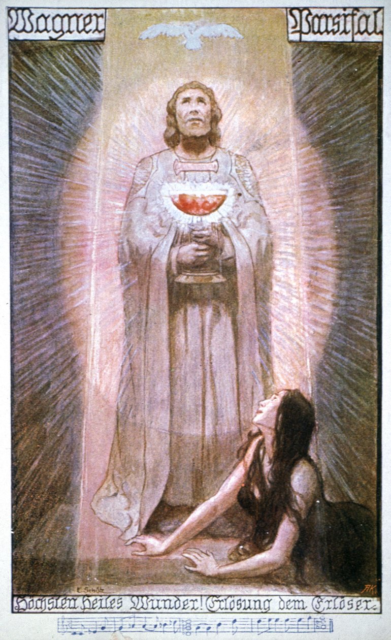 Parsifal con Graal, Kundry morente, inizio XX secolo da Unbekannter Künstler