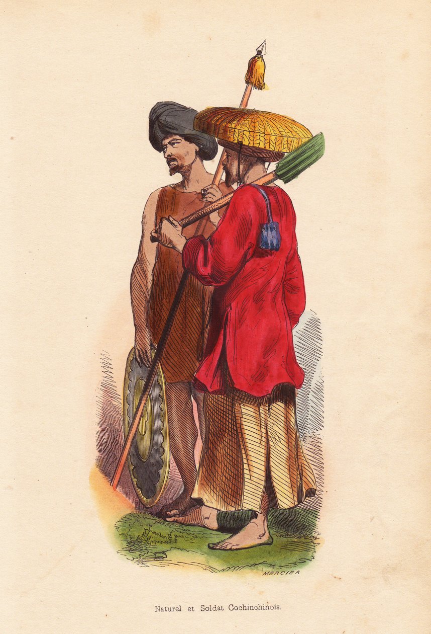 Contadino e soldato cochinchinesi (Vietnam) da Unbekannter Künstler