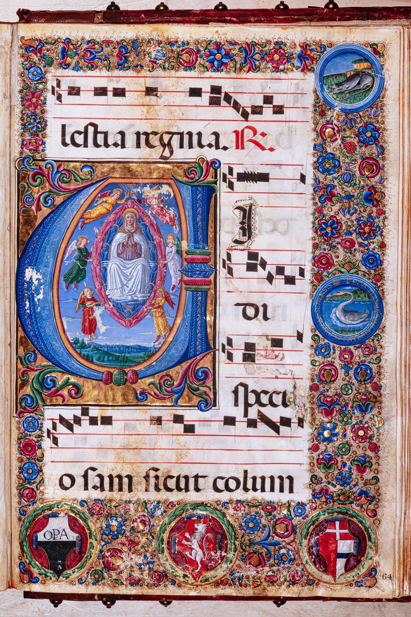 Biblioteca Piccolomini: libro del coro, cod. 15.Q., ff. 64r con "Assunzione della Vergine" da Unbekannter Künstler