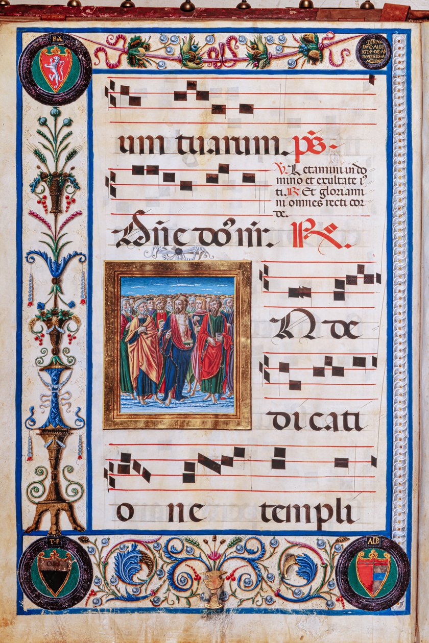 Biblioteca Piccolomini: libro corale, cod. 26.R, ff. 29v con “Cristo e tutti i Santi”, di Giovanni di Taldo da Unbekannter Künstler