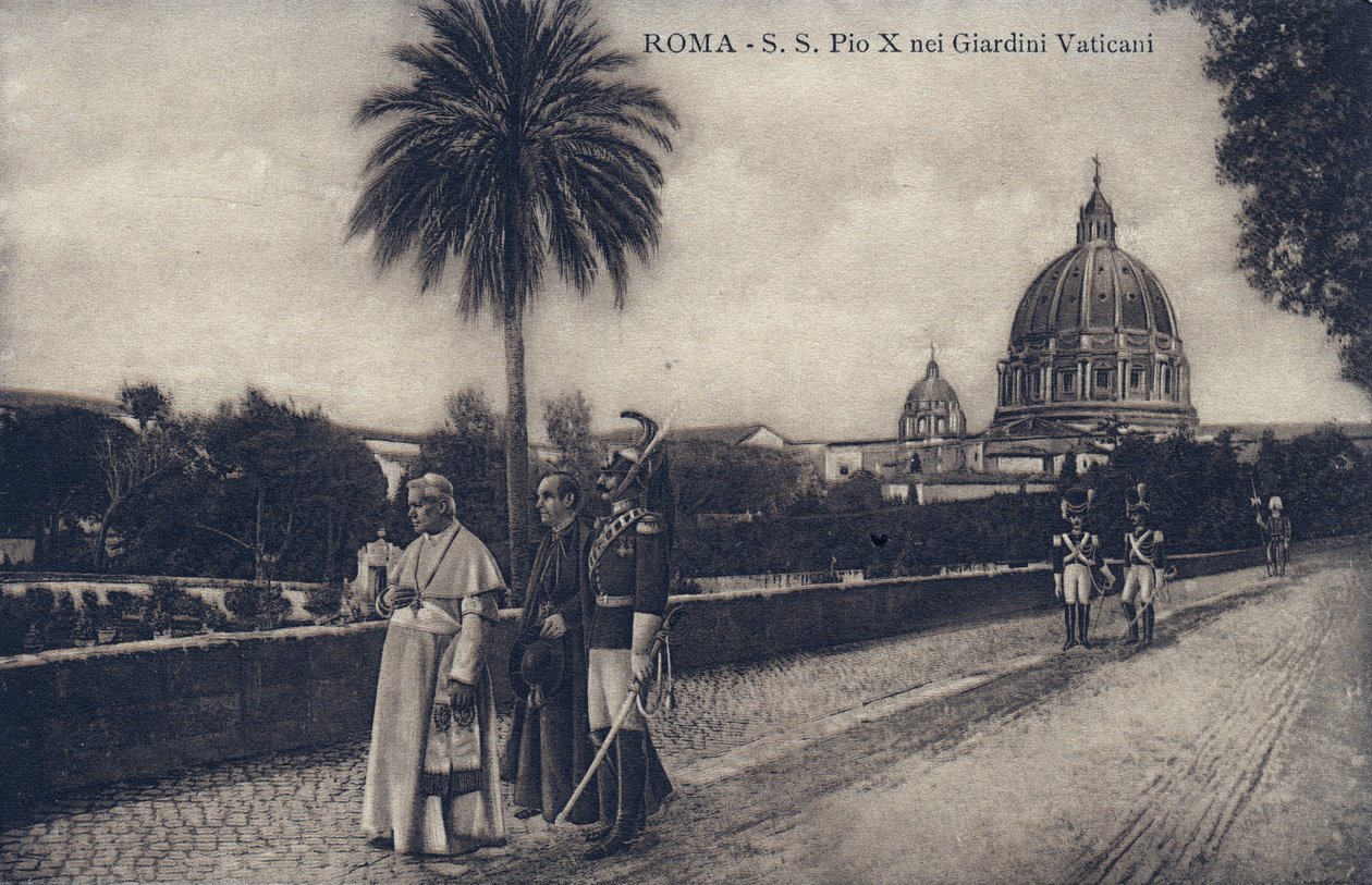 Papa Pio X (1835-1914) che cammina per le strade di Roma da William M. Timlin