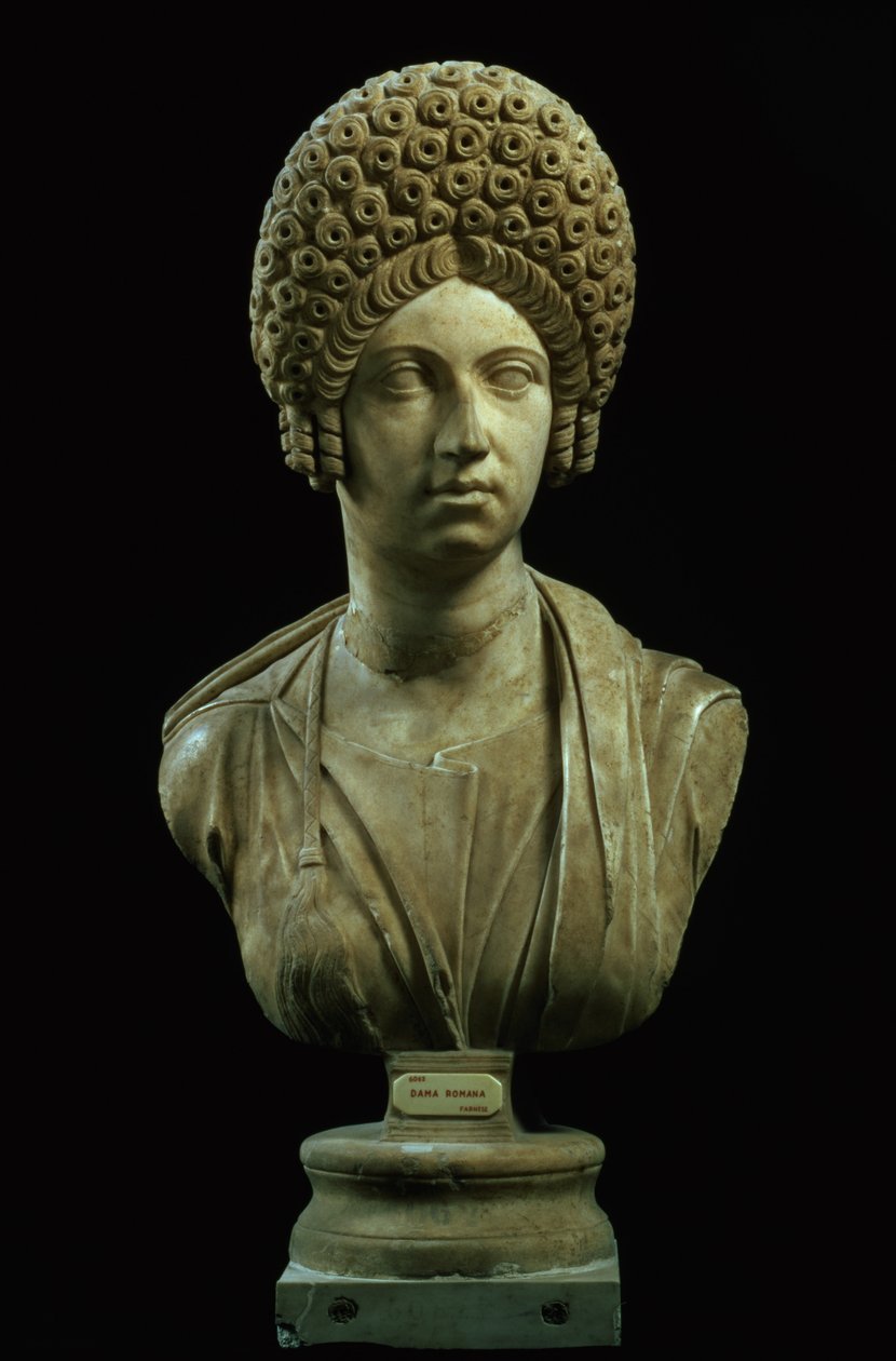 Busto ritratto di una donna, romana, dinastia Flavia, c.69-96 d.C. (marmo) da Unbekannt