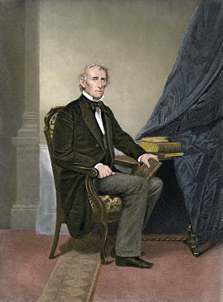 Ritratto del presidente americano John Tyler (1790-1862) da Unbekannter Künstler
