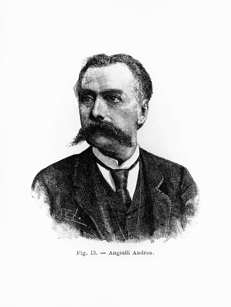 Ritratto di Andrea Angiulli (1837-1890), filosofo e pedagogo italiano, incisione da J.B. and Brown J. Rowbotham