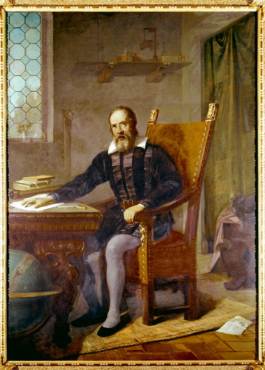 Ritratto di Galileo Galilei detto Galilei (1564 - 1642) - Dipinto anonimo - Lastra a Signa, villa selva, Italia da Unbekannter Künstler