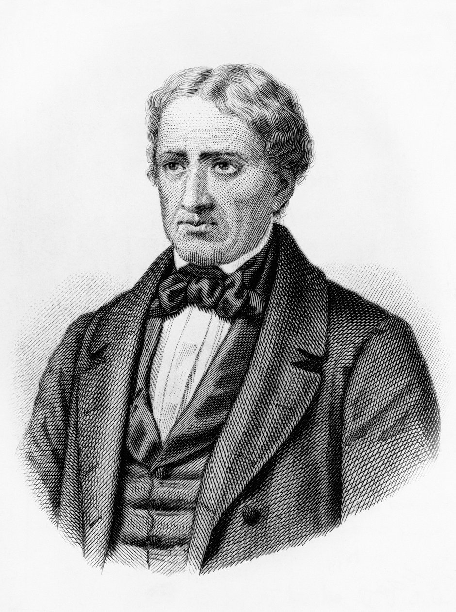 Ritratto di Giovanni Berchet (1783-1851), poeta romantico, scrittore e patriota italiano, incisione da William M. Timlin