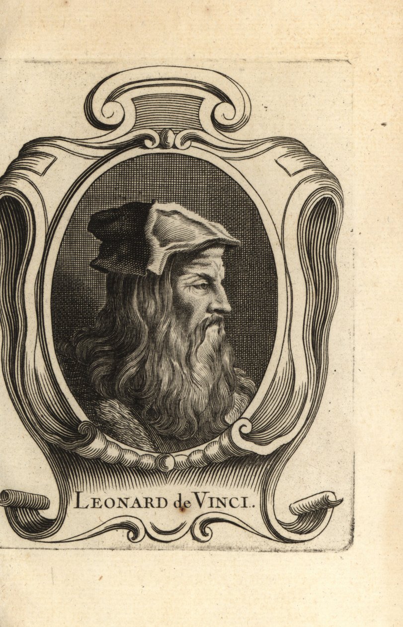 Ritratto di Leonardo da Vinci, artista del Rinascimento italiano da Unbekannter Künstler