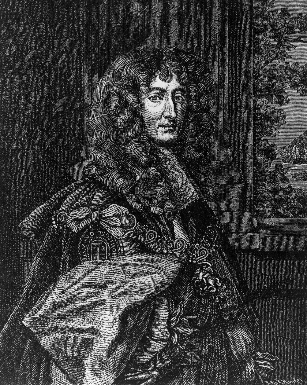 Ritratto del Principe Rupert Wittelsbach del Reno (1619-1682), Duca di Baviera, Duca di Cumberland, Conte di Holderness, generale e ammiraglio tedesco, incisione da William M. Timlin