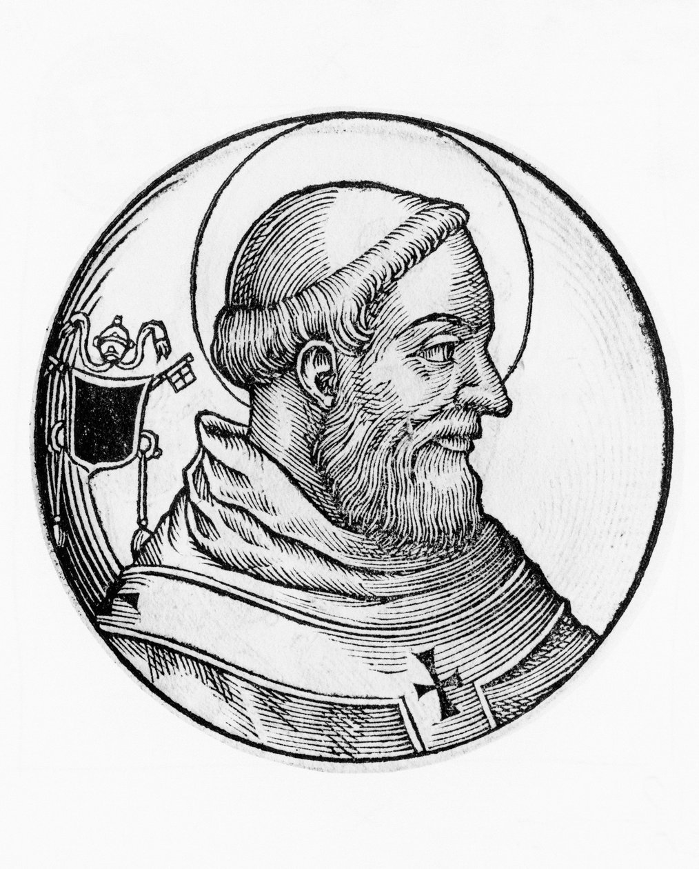 Ritratto di San Leone II, 80º Papa della Chiesa Cattolica, incisione da William M. Timlin